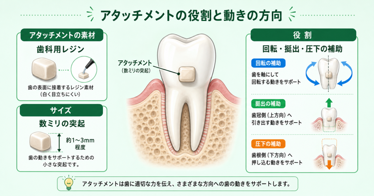 ■インビザラインのアタッチメントとは|役割とつける意味