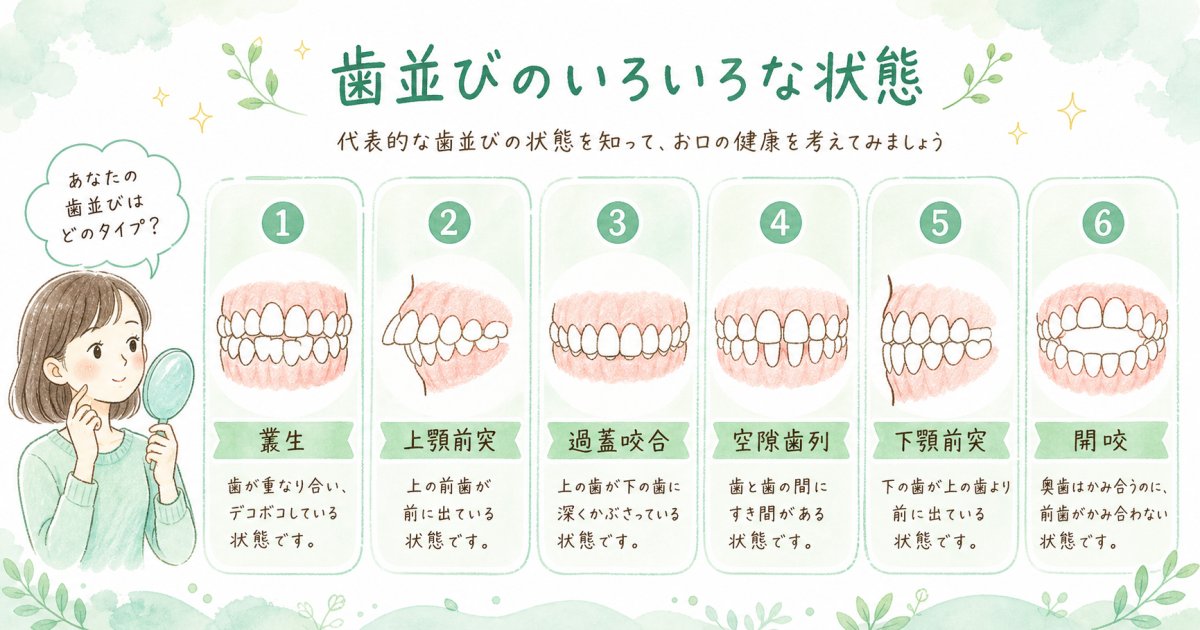 鏡を見ながらセルフ診断!代表的な歯並びタイプと見分け方